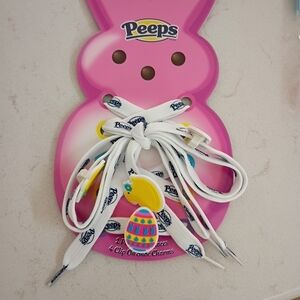 Peeps White Shoelaces with Easter Egg Charm